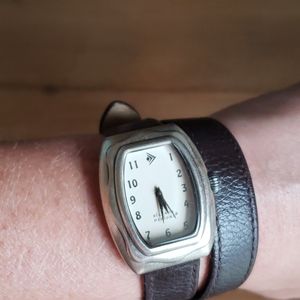 Brown leather watch